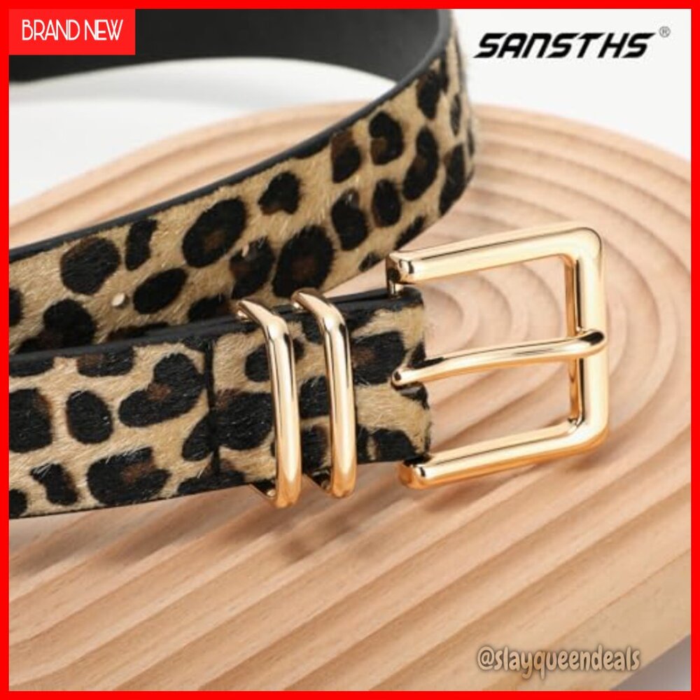 3 Pack Women's Faux Leather Belts Gold Square Buckle 1.1 Inch Wide Sizes 25-57 - Picture 4 of 7